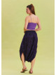 Purple Bohemian Shalwar with Elastic Waist and Low Crotch 4543